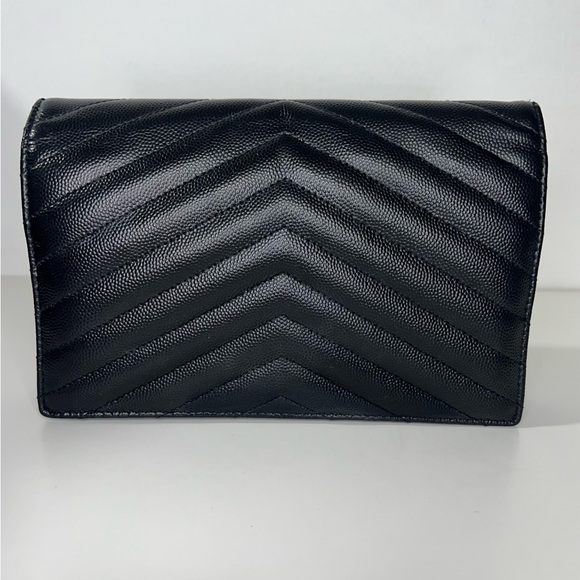 Saint Laurent YSL Cassandre Envelope WOC Wallet on Chain Leather Bag Purse - Picture 8 of 15